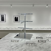Présentoir de lunettes moderne en acier inoxydable pour 3 lunettes Porte-lunettes de soleil Rack