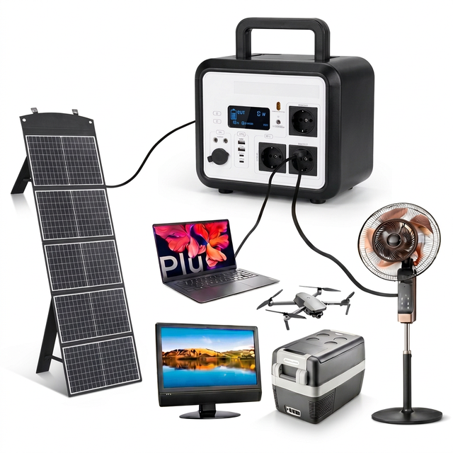 1200W 1152Wh Portable Power Station LiFePO4 Solar Generator Kit With 400W Folding Solar Panel Fast Charging For Outdoor Camping