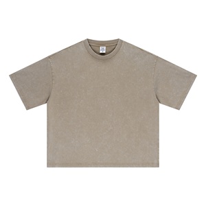 T-<span class=keywords><strong>shirt</strong></span> Vintage Homme Lourd 285g Coupe Boxy Épaules Tombantes Manches Courtes Effet Vieilli Streetwear Fournisseur d'Usine - Product Image 4