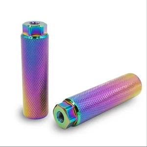 Aluminum Alloy Bicycle Foot Pegs Oil Slick BMX Bike Pegs Fit 3/8 inch Axles (100 x 28cm)