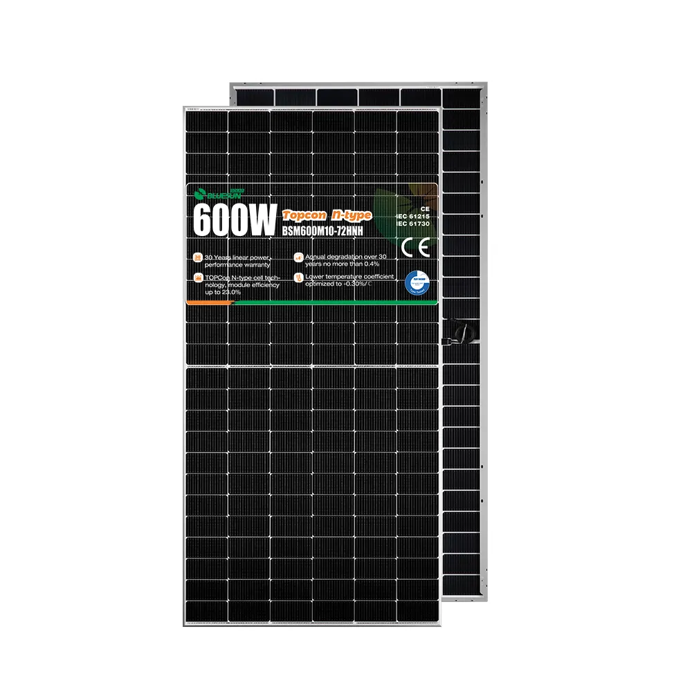 Bluesun Nieuwkomers Hjt Zonnepanelen Monocristallino 600W 650W 700W Bifaciale Zonnepanelen Shingled Dak Installeren