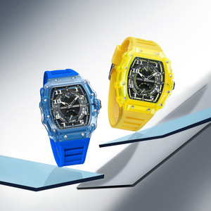 Reloj Deportivo de Lujo para Hombre, Marca de Moda, Forma de Barril, Movimiento de Cuarzo Japonés, Correa de Silicona Luminosa, Resistente al Agua, con Caja - Product Image 4