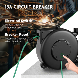 كابل تمديد بكرة تلسكوبية أوتوماتيكي 50 قدمًا مع شبك - Product Image 6