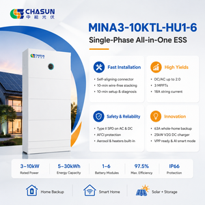 CHASUN 5-30kWh MINA ESS Todo en Uno, Inversor Híbrido 3-10kW, 3 MPPT 18A, IP66, 63A, Respaldo de 10 minutos, Apilable, Listo para VPP, LiFePO4, CAN - Product Image 4