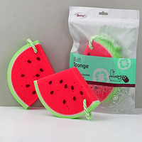 Éponge de nettoyage multifonctionnelle pour la cuisine et la maison, en forme de fruit (melon), pour la vaisselle et le bain, vente en gros usine
