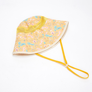 Summer Cotton Mesh Windproof Rope Outdoor Children Fisherman Hat Bucket Hat - Product Image 5