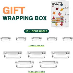 Boîte à lunch écologique en verre Citylife, sans BPA, pour la préparation des repas, avec couvercle, boîte à lunch de bureau, bento - Product Image 3