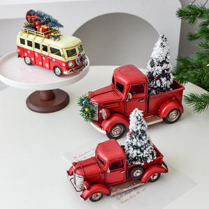 High-End Vintage babbo metallo artigianale modello di ferro <span class=keywords><strong>auto</strong></span> per la casa ornamenti da scrivania tecnica di fusione decorazioni natalizie regali - Product Image 2