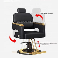 Fauteuil de Barbier MOOLIN Durable, Pivotant à 360 Degrés, Inclinable, avec Appui-tête Réglable, Chaise de Coiffure, Équipement de Salon