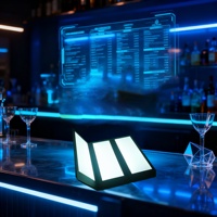 Panneau d'affichage pliable rétroéclairé à LED rechargeable pour menu, idéal pour restaurants, bars, hôtels – Support moderne lumineux pour recettes