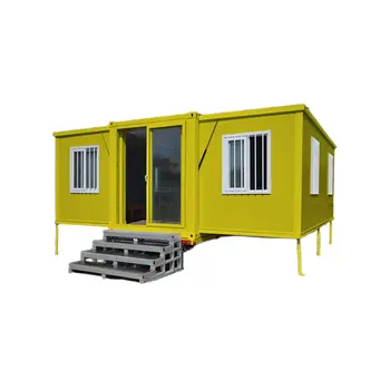Prefab Shipping Container Homes 20ft Steel Structure Frame Welded Flat Container House