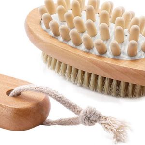 Long Handle <b>Bath</b> Brush 2-in-1 Boar Bristle Body Scrubber for Shower - Product Image 6