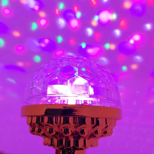Three Color Rotating Magic Ball Light Bulb Mini Projection Lamp Party DJ Disco Ball Home Party KTV Disco Ball Light Dance
