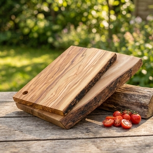 Tabla de servir plana de madera de olivo para cocina, tabla de cortar de madera - Product Image 1