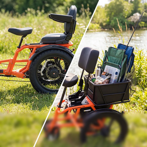Triciclo Eléctrico de Alta Calidad de 1500W, con Capacidad de Carga de 550 Libras, Marco de Aleación de Aluminio, Neumáticos Gruesos de 20 Pulgadas, Triciclo de Carga de <span class=keywords><strong>3</strong></span> Ruedas para Adultos - Product Image 6