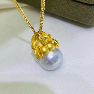 Colgante de Plata S925, Soporte Vacío para Accesorios DIY con Cuentas Redondas Planas de 11-13 mm, Collar Ocultador de Cuentas 31123 - Product Image 3