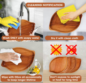 จา<span class=keywords><strong>น</strong></span><span class=keywords><strong>ไม้</strong></span>รูปใบไม้คุณภาพสูง คลาสสิก ทำความสะอาดง่าย <span class=keywords><strong>น</strong></span>้ำหนักเบา สำหรับใส่อาหารว่าง ของหวา<span class=keywords><strong>น</strong></span> - Product Image 4