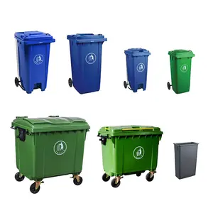 Tím 240L 360L 660L 1100 lít Wheelie Thùng rác bin tái chế Thùng rác ngoài trời Thùng rác có thể lớn chất thải nhựa bin