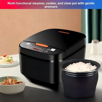 Autocuiseur Électrique Intelligent 900W Grande Capacité 5L en Alliage Plastique avec Cuve Sphérique, Écran LCD, Minuteur et Fonction Maintien au Chaud pour Usage Domestique