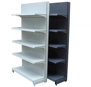 Estantería de supermercado de una o dos caras, góndola metálica de cuatro pilares, estantería de supermercado, estantería de madera para embalaje - Product Image 3