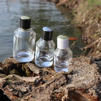 Botol Parfum Kaca Transparan Kapasitas Besar Qicheng 50ml 100ml Silinder Sablon dengan Tutup Pompa Semprot