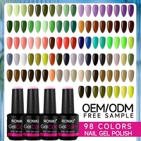 Vernis à ongles en gel UV RONIKI, hautement pigmenté, 98 couleurs, longue tenue, résine à retirer par trempage, DIY Art