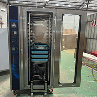 Four combiné automatique à 3 plateaux à petit pain rationnel avec vapeur pour boulangerie, grille rotative à gaz
