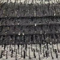 Tissu en dentelle brodée de sequins haut de gamme 100 % polyester à séchage rapide, poids moyen, pour filles, prix d'usine