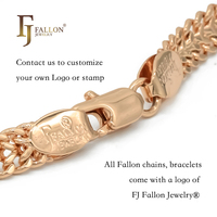 Cadena de Eslabones con Corazones Tejidos de Cable de 7 mm, Joyería de Moda FJ Fallon, Chapada en Oro Rosa sobre una Base de Latón