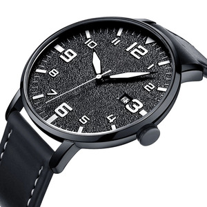 Reloj de pulsera de cuarzo para hombre, cronógrafo con correa de cuero marrón, resistente al agua, Masculino - Product Image 6