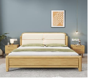 Lit de rangement moderne de luxe en bois massif, pliable, taille Queen et King, avec mobilier de chambre élégant