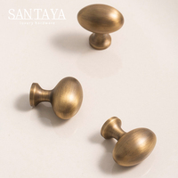 Poignées Santaya en laiton brossé antique, forme œuf de pigeon, pour armoire de cuisine, tiroir de chambre, bouton de meuble