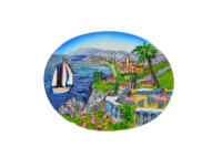 Aimant créatif en résine personnalisé Europe Méditerranée Maroc Voyage Souvenir Ovale