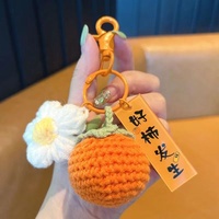 Pluche Handgemaakte Bloem Gebreide Sleutelhanger Sleutelhanger Hanger Creatieve Hanger Fruit Handgeweven Sleutelhanger Wollen Hanger Accessoires