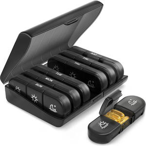 Custom portable eco friendly plastic weekly storage organizer medicen cases 7 days pill box am/pm Pill Organizer