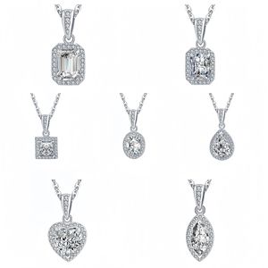 Nouveauté, bijoux fins <span class=keywords><strong>de</strong></span> luxe pour femmes, collier avec pendentif en argent sterling 925 personnalisé en forme <span class=keywords><strong>de</strong></span> cœur, moissanite, cadeaux pour femmes - Product Image 1