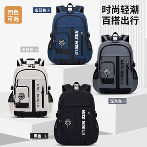 Student <b>Backpack</b> 18 In Multiple Pockets <b>Large</b> <b>Capacity</b> School Education Unisex Lightweight Casual Shoulder Bag - Product Image 3