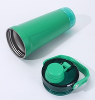 Bouteille d'eau isotherme en acier inoxydable de 20 oz à double paroi, shaker de protéines pour la salle de sport et le fitness avec compartiment de rangement inférieur