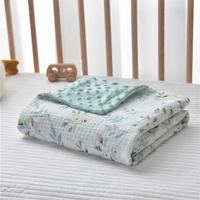 Nouvelle arrivée, couverture pour bébé en sherpa doux Solino, motif floral tissé, multifonctionnelle, chaude toute l'année, pour les nouveau-nés et les enfants