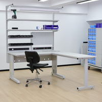 Mesa de Trabajo Antiestática Detall ESD con Superficie Laminada y Tomas de Corriente Integradas para Talleres de Reparación de Computadoras