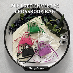 Women's Mini Crossbody Bag Fashionable Candy Red Envelope Shell Design with <strong>Geometric</strong> Pattern <strong>Japanese</strong> Style Made of PU - Product Image 3