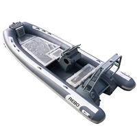 Bateau pneumatique de luxe à grande vitesse de 16 pieds, stable et puissant, REBO SP RIB 480 en PVC/Hypalon/Orca, aluminium, avec grand pont solaire pour la pêche