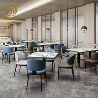 Mobilier commercial Chaises de restaurant en cuir Hôtel durable de luxe Restauration rapide Restaurant Table Chaise Combinaisons Café