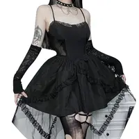 Cheap Bandage Cyber Y2k Sexy Strapless Dresses Mall Gothic Skew Hem Party  Mini Dress Women Grunge Style Backless Streetwear