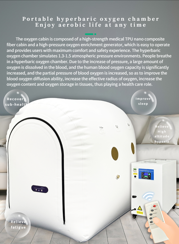 2023 new design 1.3ata 4psi 30kpa Hyperbaric oxygen chamber for wheelchair U zipper tent big room hbot therapy healthy products