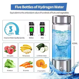 Biểu tượng tùy chỉnh công nghệ tốt nhất hydro hóa cup H2 Giàu Hydrogen ion Chai Nước Thủy tinh cầm tay Hydrogen chai nước - Product Image 4