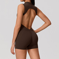 Nouvelle combinaison de sport une pièce sans manches, dos nu, avec coussinets amovibles, effet fessier galbé, pour le yoga et le tennis, pour femme