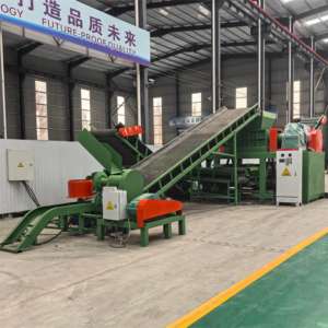 מגרסת צמיגים תעשייתית כבדה למחזור צמיגים משומשים עם מערכת הפרדת תיל פלדה ומערכת גריסה - Product Image 1