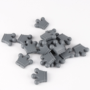 <b>Silicone</b> Baby Teether Crown Chewable Toys <b>Beads</b> Pacifier Clips DIY Girls Cute Teething Toys Gifts Baby Teether Pendant - Product Image 2