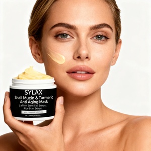 Masque visage anti-âge SYLAX avec mucine d'escargot et curcuma - Soin hydratant anti-rides professionnel pour peaux matures - Product Image 1